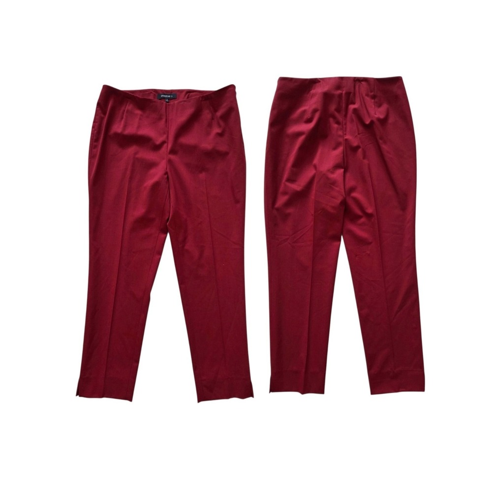 Lafayette 148 Stanton Red Virgin Wool Ankle Dress Pants Womens 6 Stretch Career